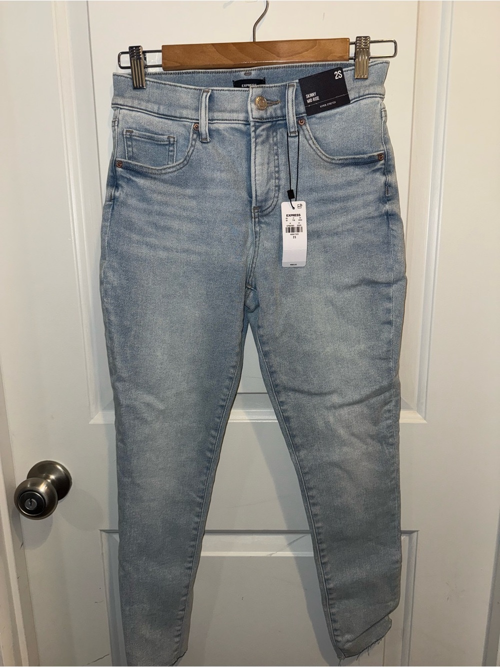 Express Light Blue Skinny High-Rise Jeans